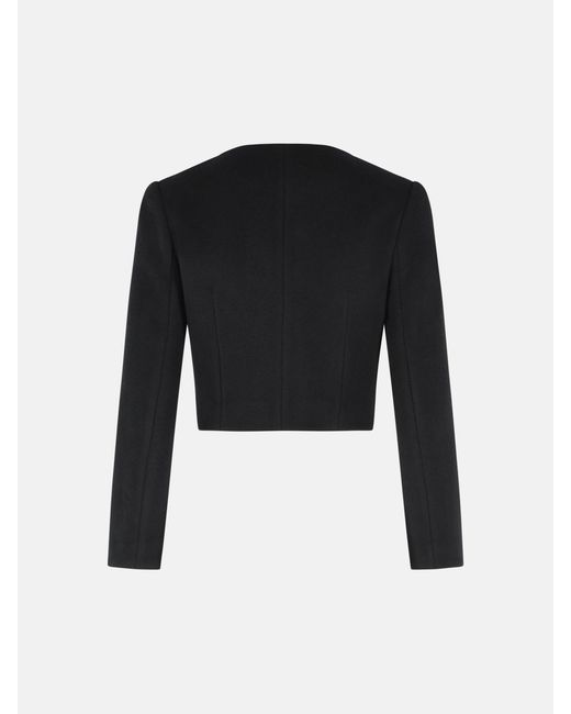 Self-Portrait Black Wool Blend Padded Jacket