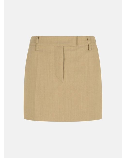 Sportmax Natural 'Fify' Virgin Wool Miniskirt