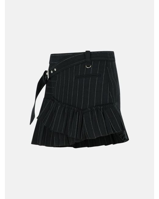 Isabel Marant Black Skirt In Virgin Wool And Cotton