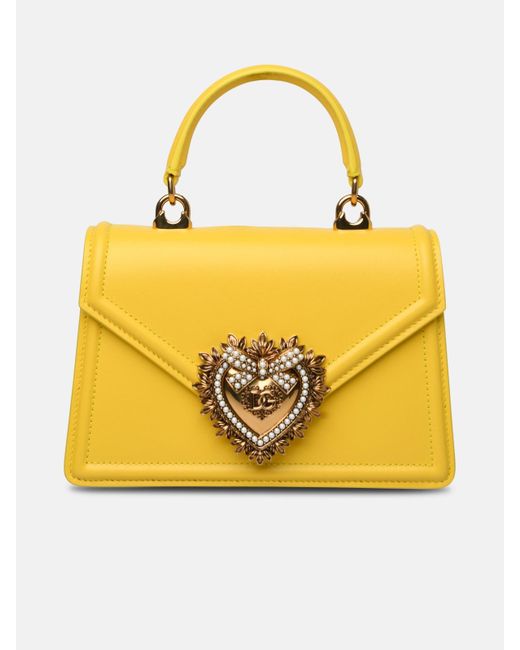 Dolce & Gabbana Yellow Small 'devotion' Leather Bag
