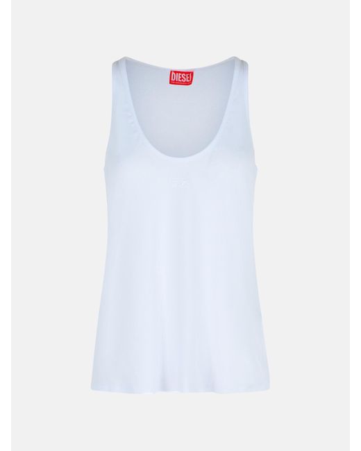 DIESEL White Cotton Blend Tank Top
