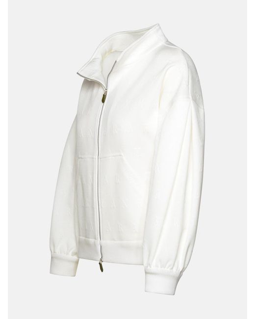 Max Mara White 'gastone' Cotton Blend Crop Jacket