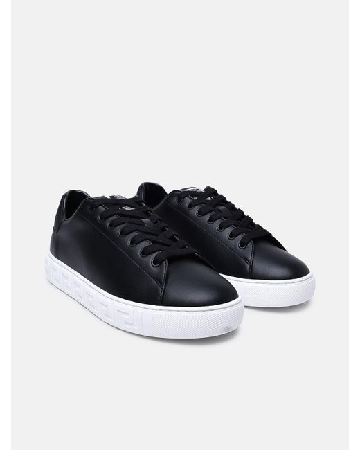 Versace Black Leather Sneakers for men