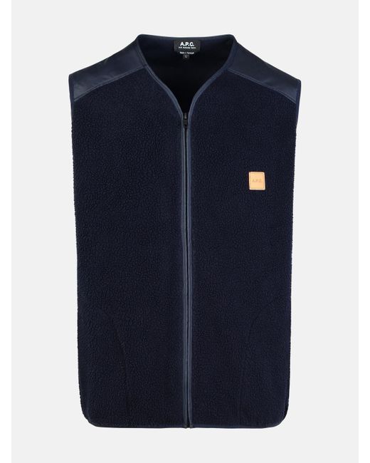 A.P.C. Blue 'nate' Polyester Vest for men