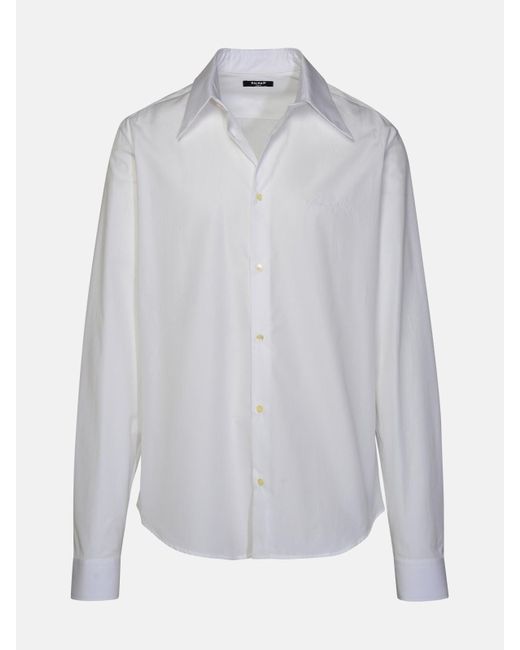 Balmain White Cotton Shirt for men