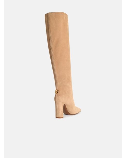 Dolce & Gabbana White Beige Suede Boots