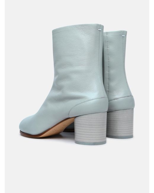 Maison Margiela Blue 'tabi' Anise Leather Ankle Boots