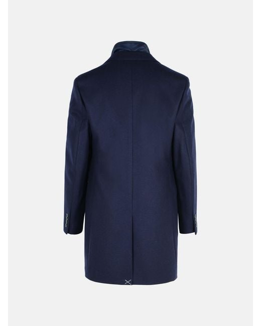 Fay Blue Wool Blend Coat for men