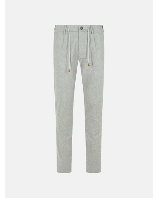 Eleventy Gray Light Wool Blend Trousers for men