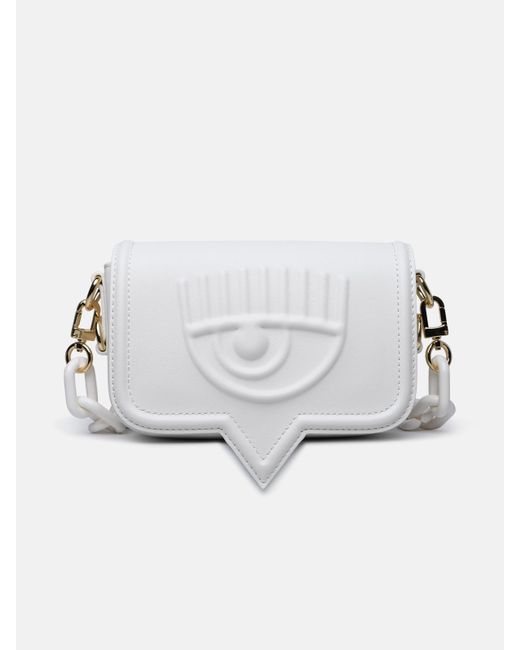 Chiara Ferragni White Small 'eyelike' Polyester Bag
