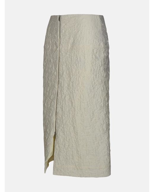 Jil Sander Gray Cotton Blend Skirt