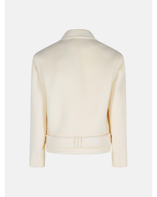 Balmain Natural Short 'caban' Virgin Wool And Cashmere Jacket