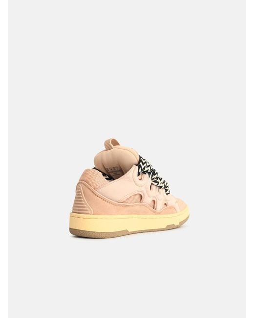 Lanvin Natural Curb' Leather Blend Sneakers