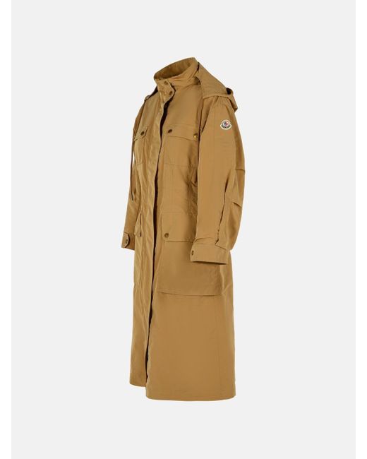 【送料&関税込】Moncler nantes Beige Polyester Blend Parka Moncler 'nantes' Beige Polyester Blend Parka in Natural | Lyst