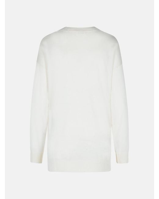 P.A.R.O.S.H. White 'Over' Wool Blend Sweater