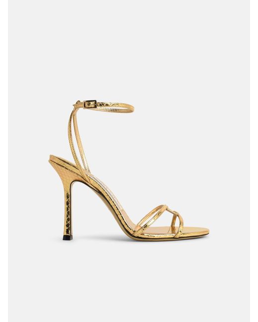Jimmy Choo Metallic '1998 Leo 100' Leather Sandals