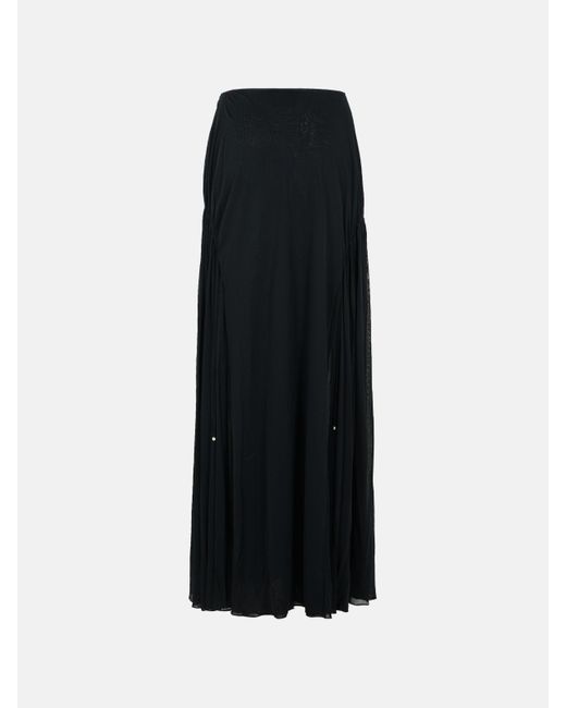 Lanvin Black 'flared' Viscose Blend Skirt