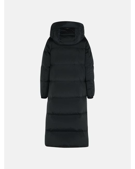 Woolrich Black 'Kelly' Long Polyamide Blend Down Jacket
