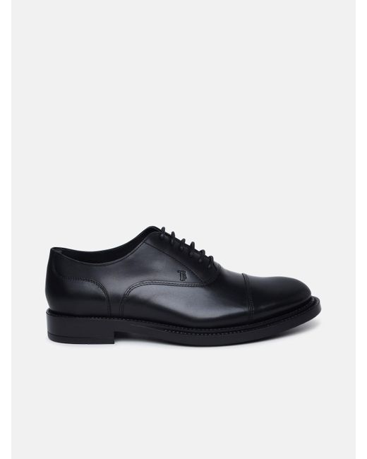 Tod's Black Smooth Leather Lace-up Shoes for men