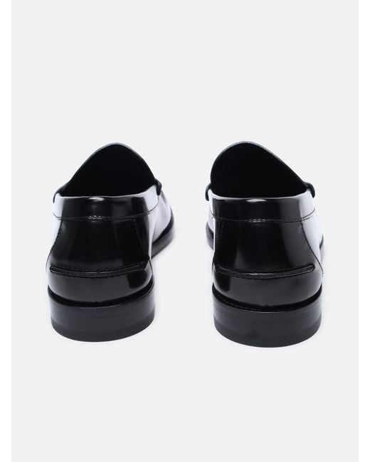 Versace Black Leather Loafers for men