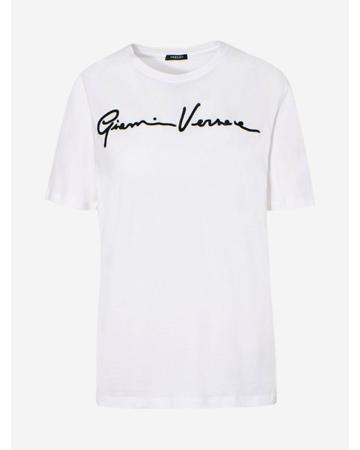 Versace T-shirt in White | Lyst