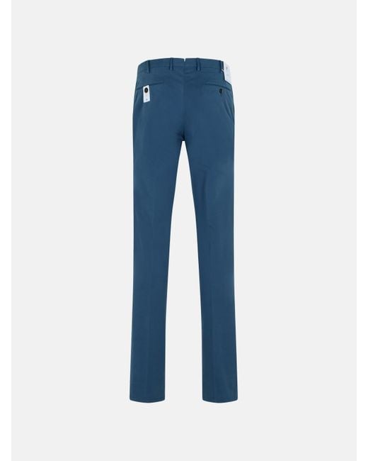 PT Torino Blue 'slim' Stretch Cotton Pants for men