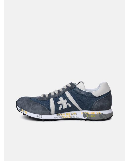 Premiata Blue 'lucy' Leather And Fabric Sneakers for men