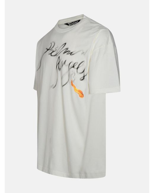 Palm Angels Gray 'foggy Pa' Cotton T-shirt for men