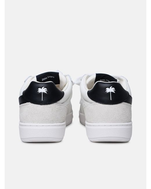 Palm Angels White 'palm Beach University' Leather Sneakers for men