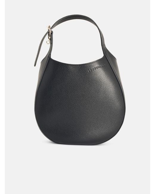 Longchamp Black 'Le Foulonné' S Leather Bag