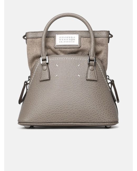 Maison Margiela Micro '5ac Classique' Bag In Dove-gray Leather