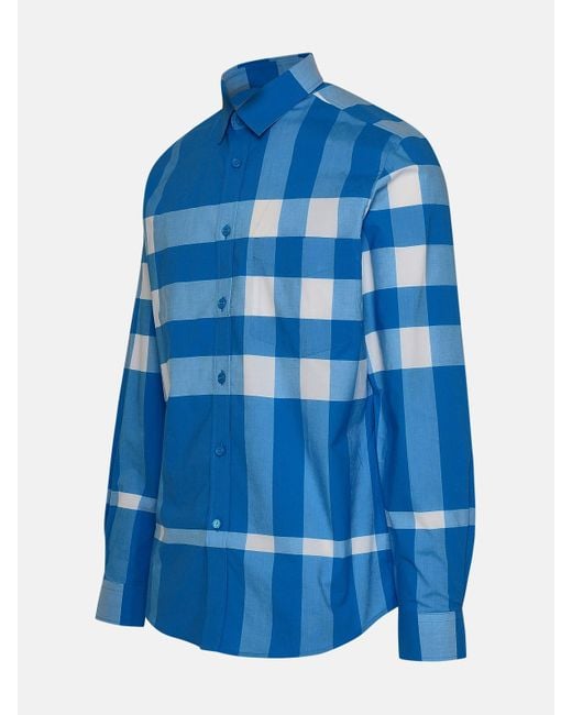 Burberry Light Cotton Shirt in Blue for Men | Lyst