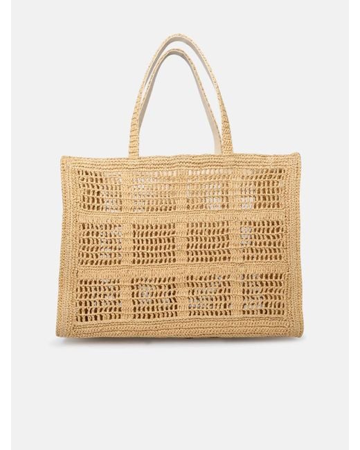 Tory Burch Natural 'ella' Large Shopping Bag In Raffia
