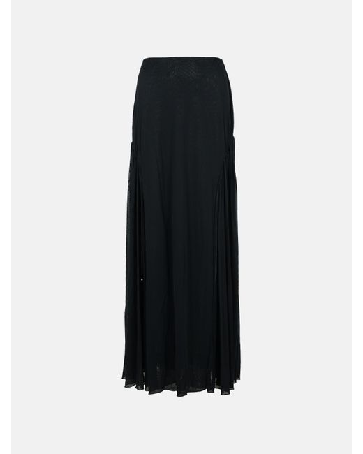 Lanvin Black 'flared' Viscose Blend Skirt