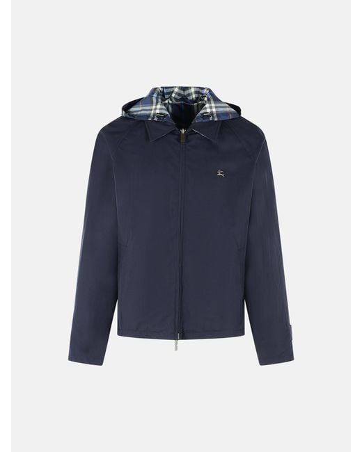 Burberry Blue Dark Cotton Reversible Jacket for men