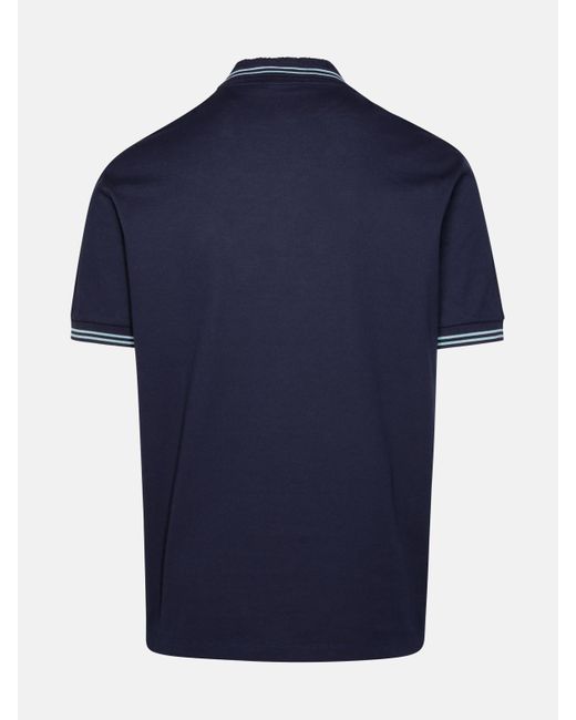 Versace 'medusa' Blue Cotton Polo Shirt for men