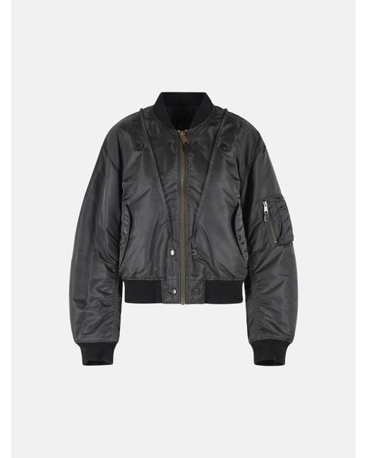 Maison Margiela Black Dark Polyamide Reversible Bomber Jacket