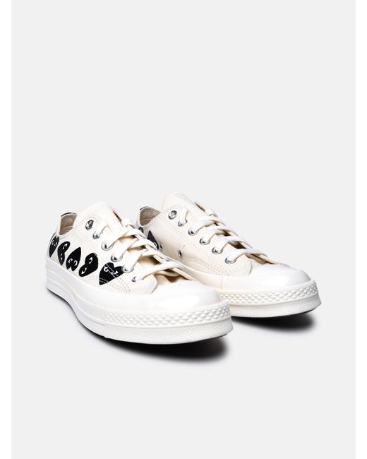 COMME DES GARÇONS PLAY White Comme Des Garçons Play X Converse Ivory Fabric Sneakers