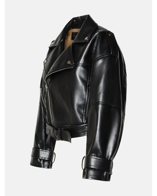ANDAMANE Black 'nova' Biker Jacket In Imitation Leather