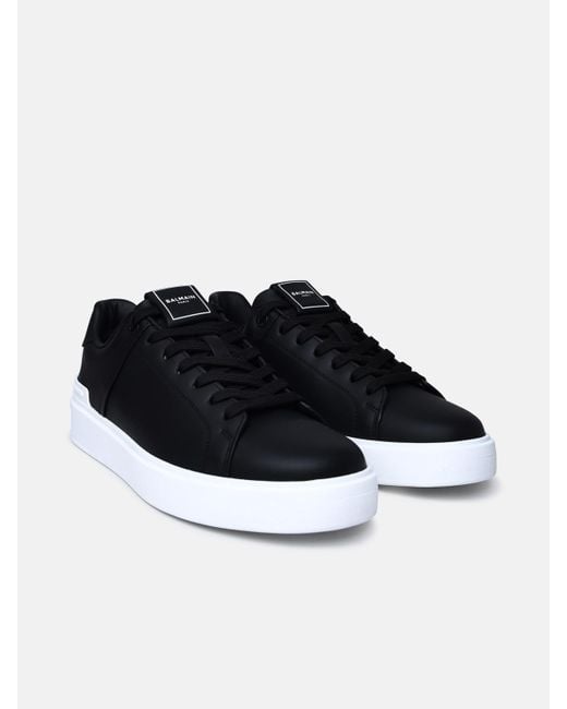 Balmain Black Leather Sneakers for men