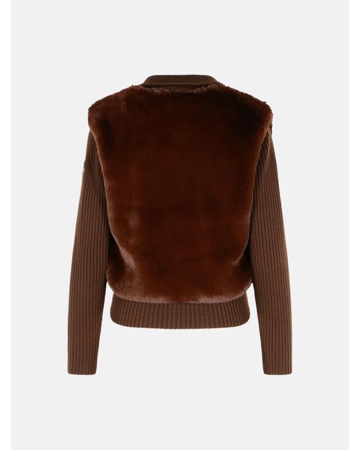 Moose Knuckles Brown Caffè Faux Fur Jacket