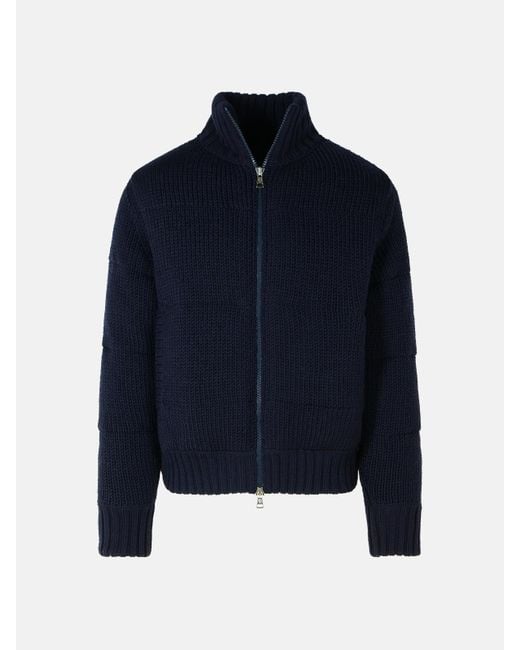 Moncler Blue 'Tricot' Virgin Wool Sweater for men