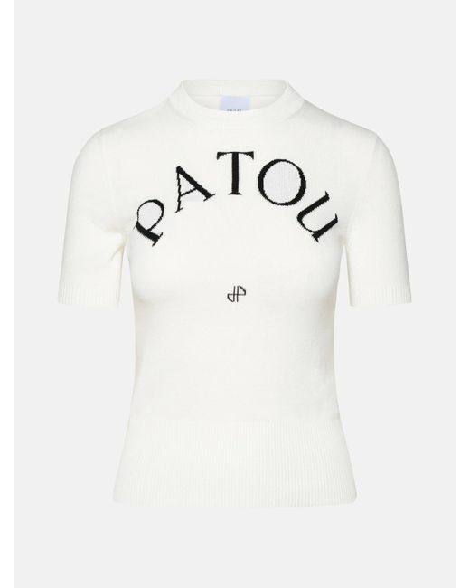 Patou White Organic Cotton Blend Sweater