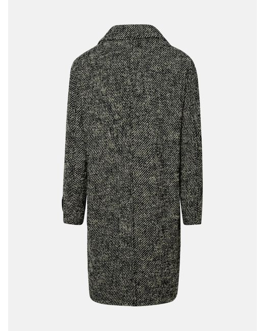 Versace Gray Two-tone Wool Coat for men