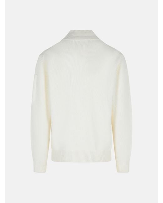 C P Company White 'grs' Wool Blend Sweater for men