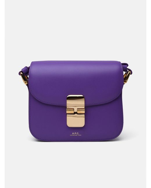 A.P.C. Grace Mini Purple Leather Crossbody Bag