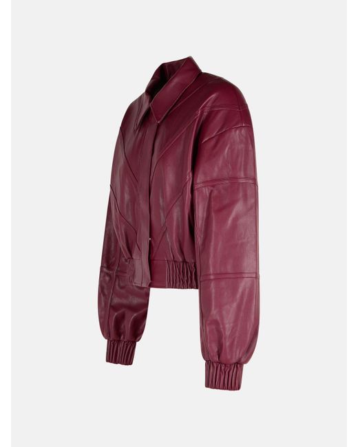 ROTATE BIRGER CHRISTENSEN Red Burgundy Polyester Bomber Jacket