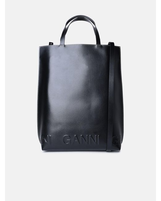 Ganni Blue Medium 'banner' Leather Bag