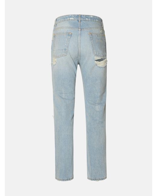 Palm Angels Blue Cotton Jeans for men