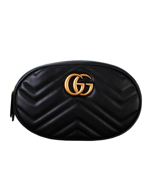 Gucci Black GG Marmont Fanny Pack